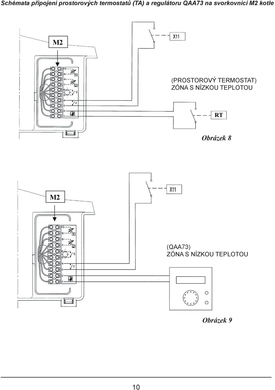 (PROSTOROVÝ Room thermostat TERMOSTAT) ZÓNA (Low S temperature NÍZKOU TEPLOTOU zone) RT Obrázek