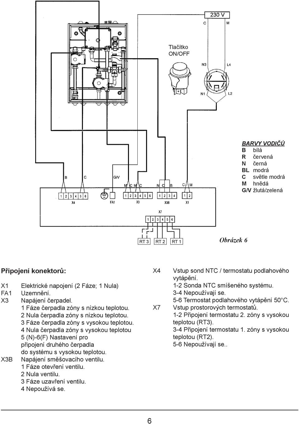 12 Fáze Neutral, čerpadla low temperature zóny s nízkou pump. teplotou. 23 Nula Live, čerpadla high temperature zóny s pump. nízkou teplotou.