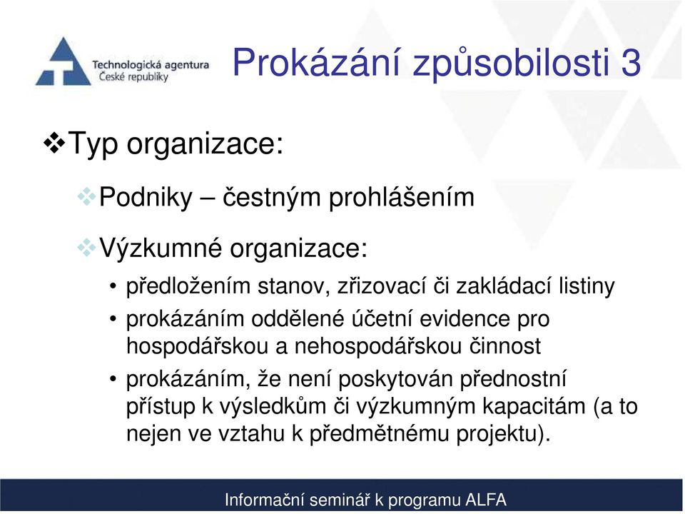 účetní evidence pro hospodářskou a nehospodářskou činnost prokázáním, že není