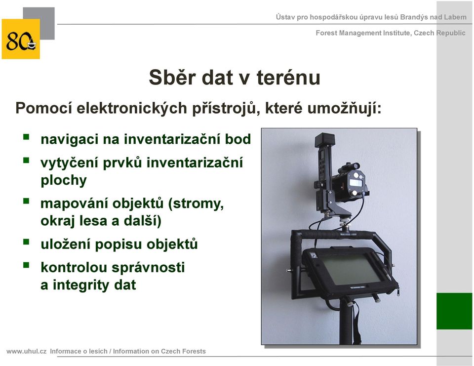 inventarizační bod vytyčení prvků inventarizační plochy mapování objektů