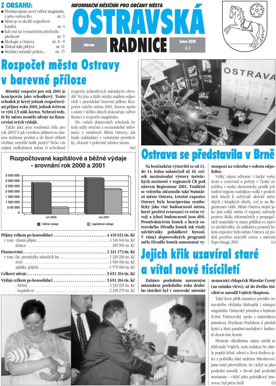 Tento schodek je kryt jednak rozpoãtov mi pfiíjmy roku 2000, jednak úvûrem ve v i 1,5 mld. korun. Nehrozí tedy, Ïe by mûsto nemûlo zdroje na financování sv ch v dajû.