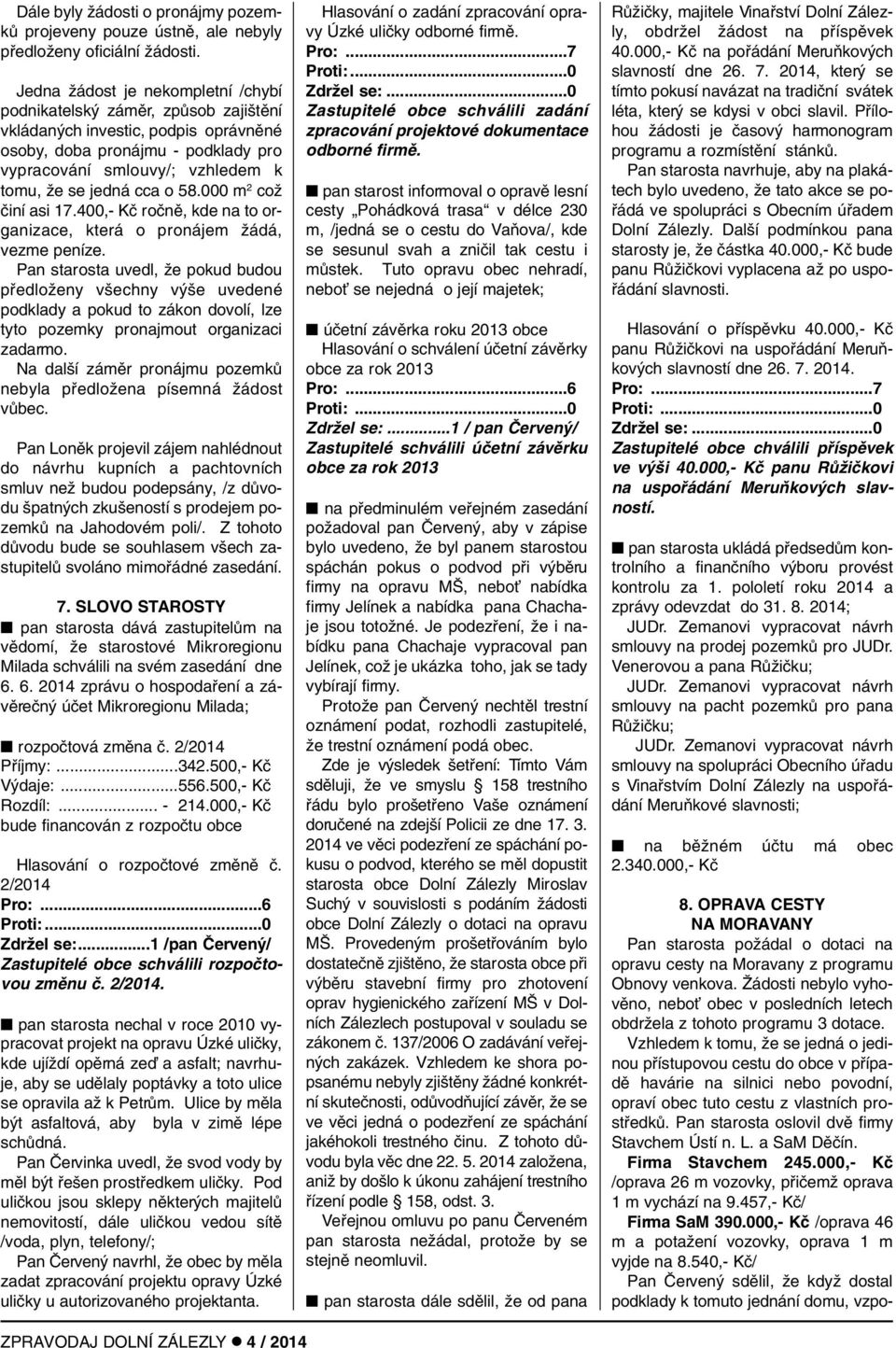cca o 58.000 m 2 coï ãiní asi 17.400,- Kã roãnû, kde na to organizace, která o pronájem Ïádá, vezme peníze.