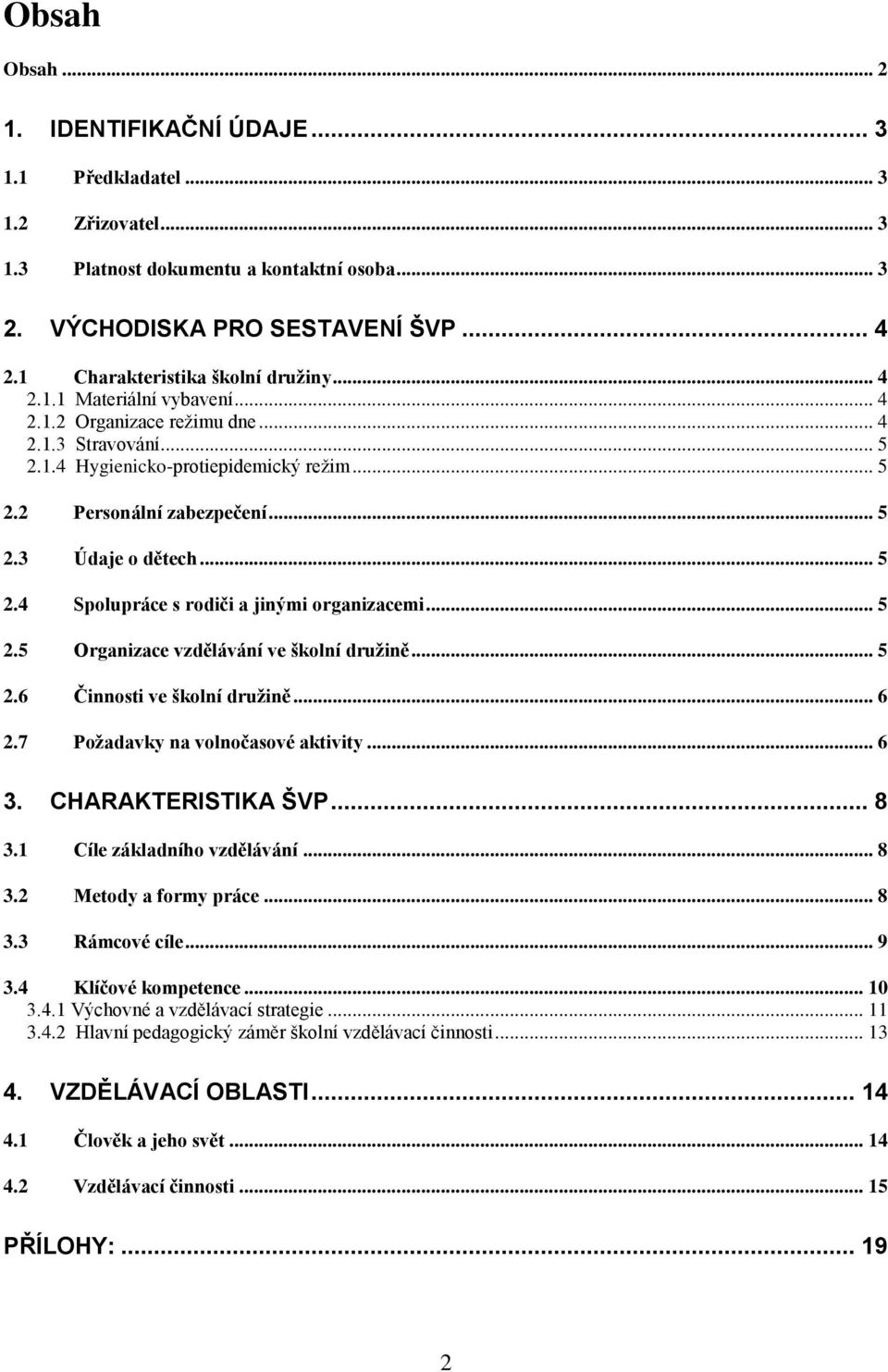 .. 5 2.4 Spolupráce s rodiči a jinými organizacemi... 5 2.5 Organizace vzdělávání ve školní družině... 5 2.6 Činnosti ve školní družině... 6 2.7 Požadavky na volnočasové aktivity... 6 3.