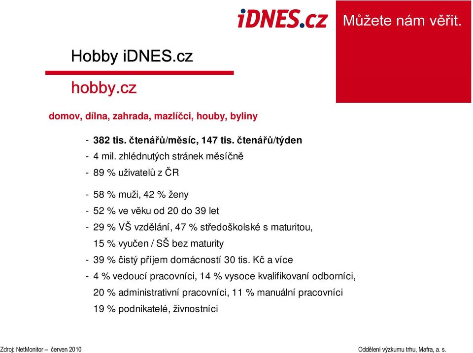 středoškolské s maturitou, 15 % vyučen / SŠ bez maturity - 39 % čistý příjem domácností 30 tis.