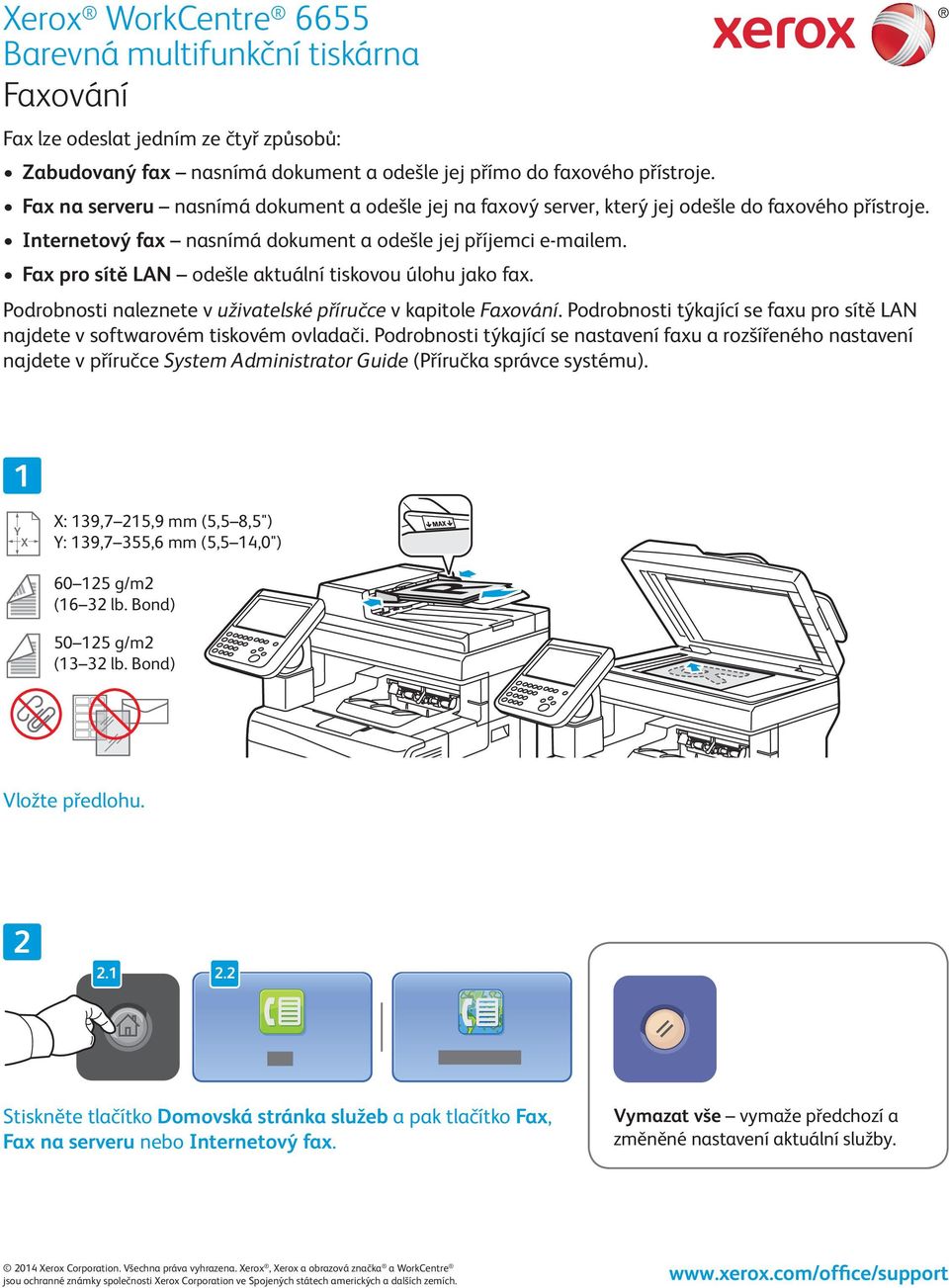 Fax pro sítě LAN odešle aktuální tiskovou úlohu jako fax. Podrobnosti naleznete v uživatelské příručce v kapitole Faxování.