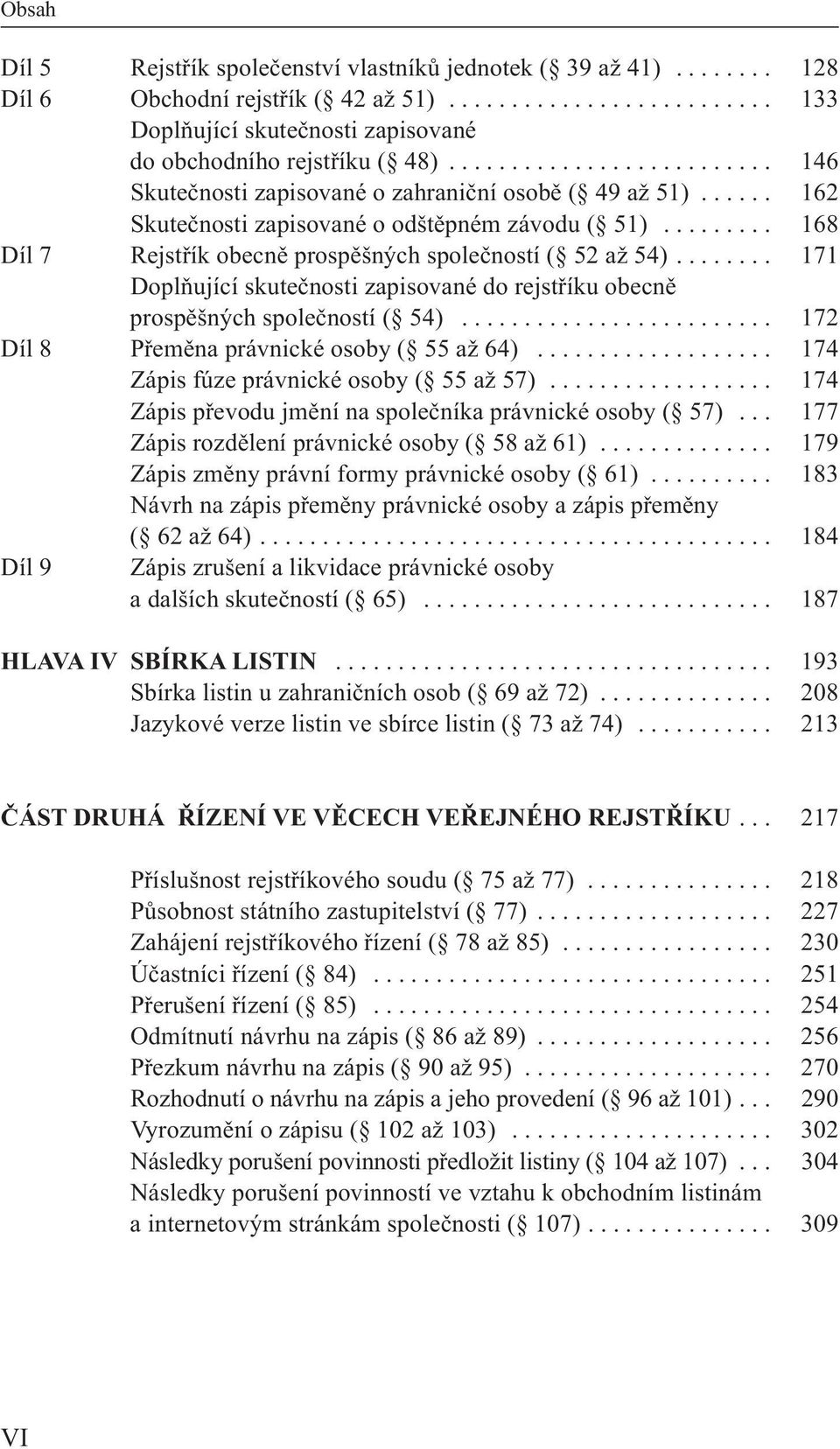 ........ 168 Díl 7 Rejstřík obecně prospěšných společností ( 52 až 54)........ 171 Doplňující skutečnosti zapisované do rejstříku obecně prospěšných společností ( 54).