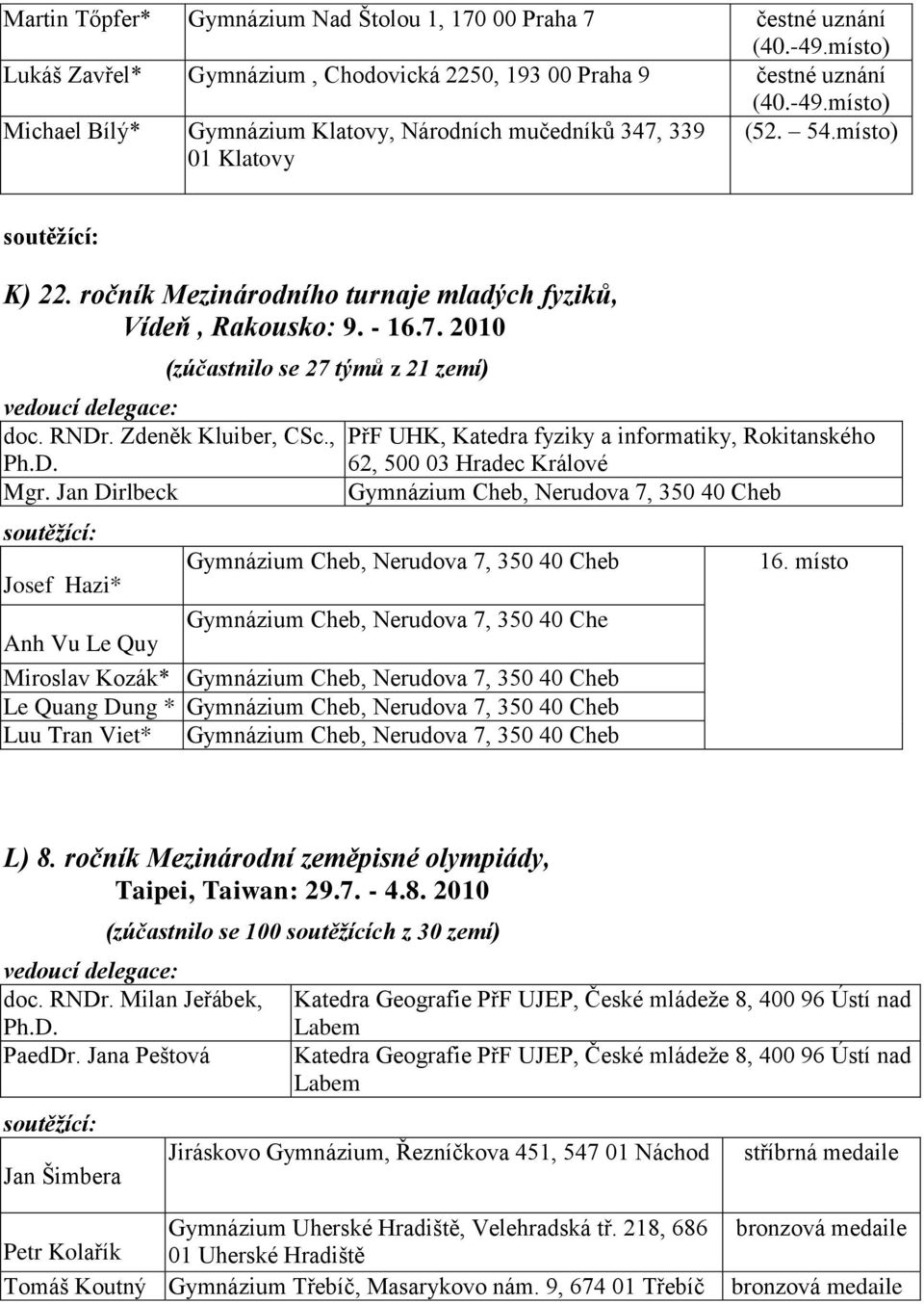 Jan Dirlbeck Josef Hazi* PřF UHK, Katedra fyziky a informatiky, Rokitanského 62, 500 03 Hradec Králové Gymnázium Cheb, Nerudova 7, 350 40 Cheb Gymnázium Cheb, Nerudova 7, 350 40 Cheb Gymnázium Cheb,