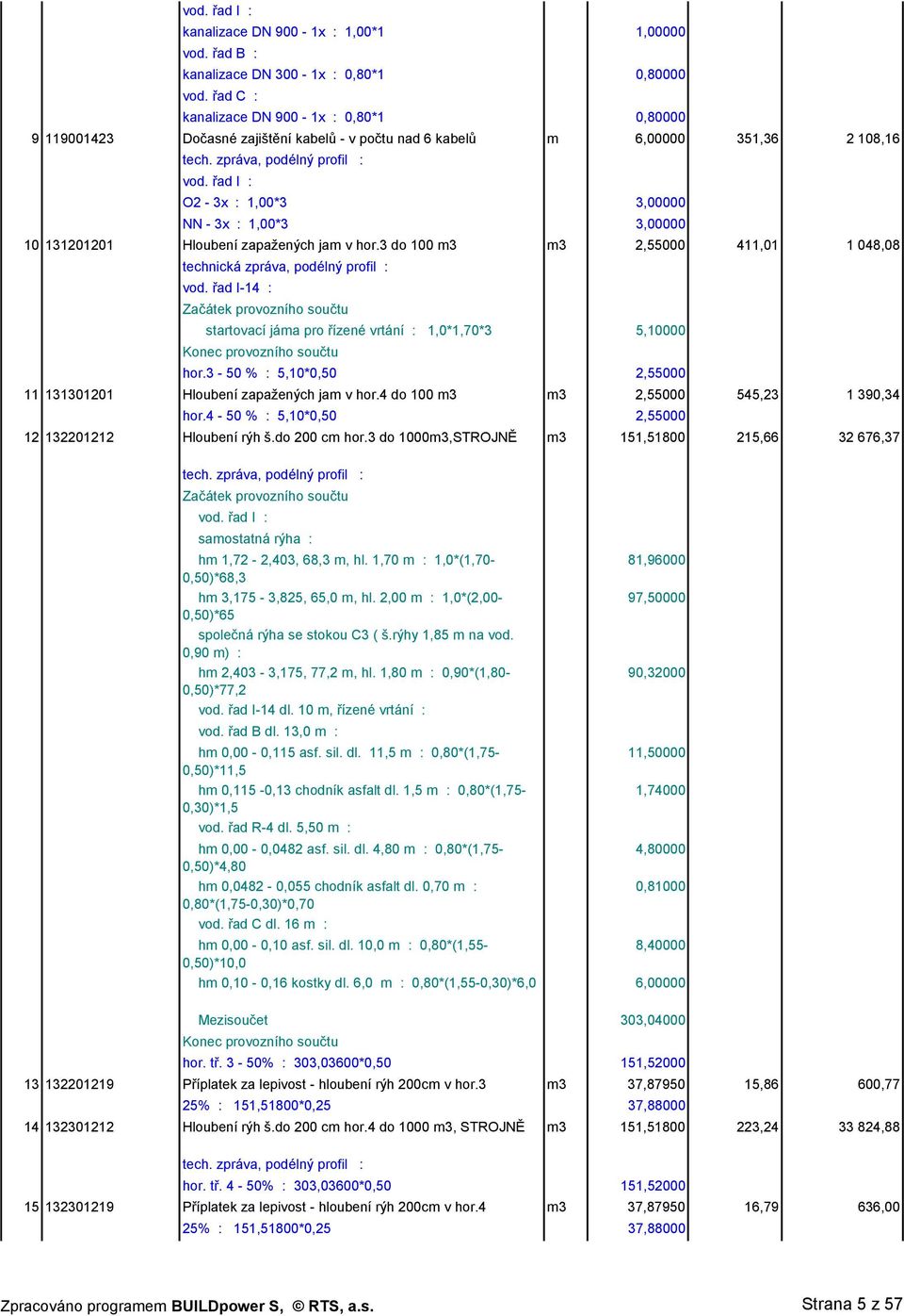 řad I : O2-3x : 1,00*3 3,00000 NN - 3x : 1,00*3 3,00000 10 131201201 Hloubení zapažených jam v hor.3 do 100 m3 m3 2,55000 411,01 1 048,08 technická zpráva, podélný profil : vod.