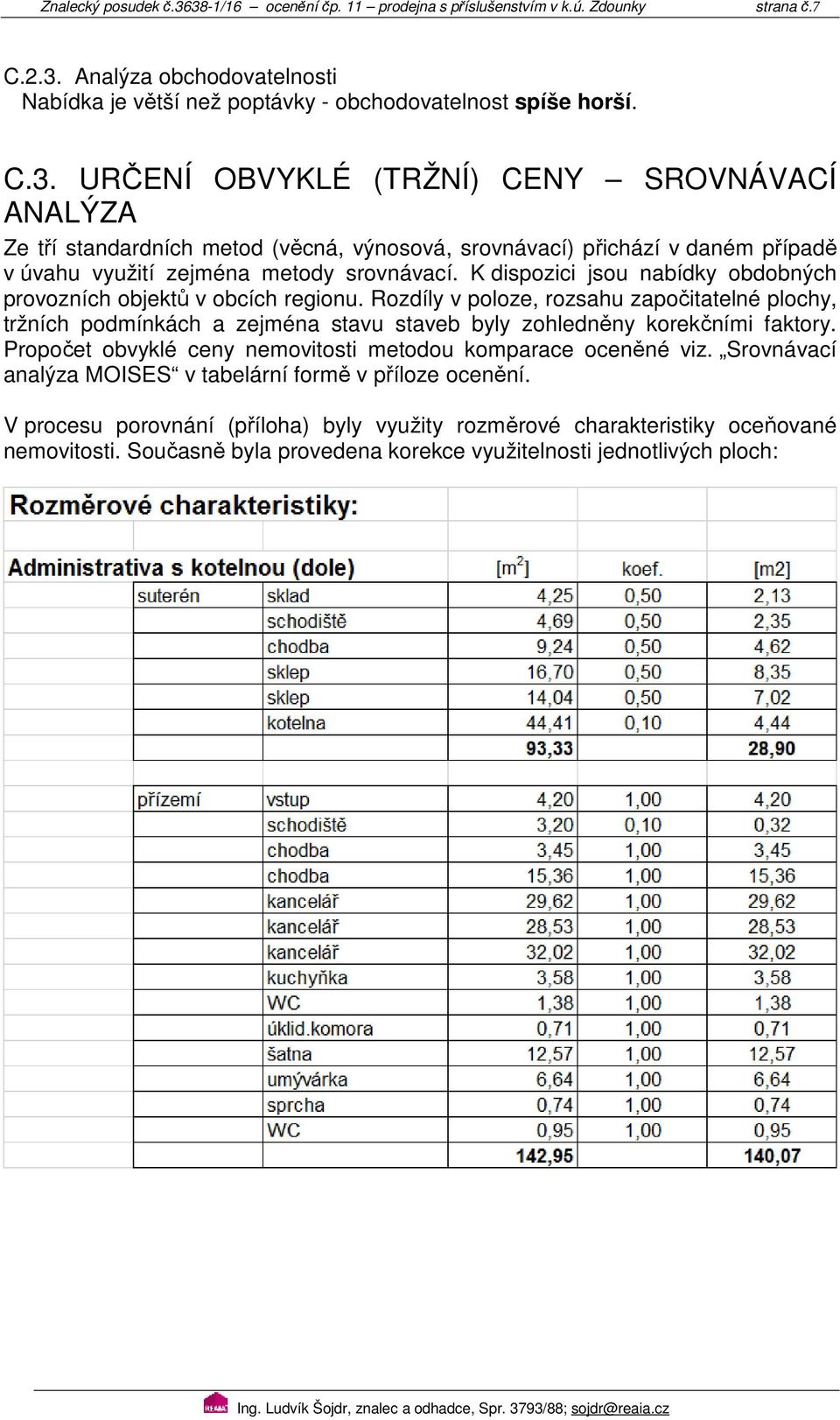 Propočet obvyklé ceny nemovitosti metodou komparace oceněné viz. Srovnávací analýza MOISES v tabelární formě v příloze ocenění.