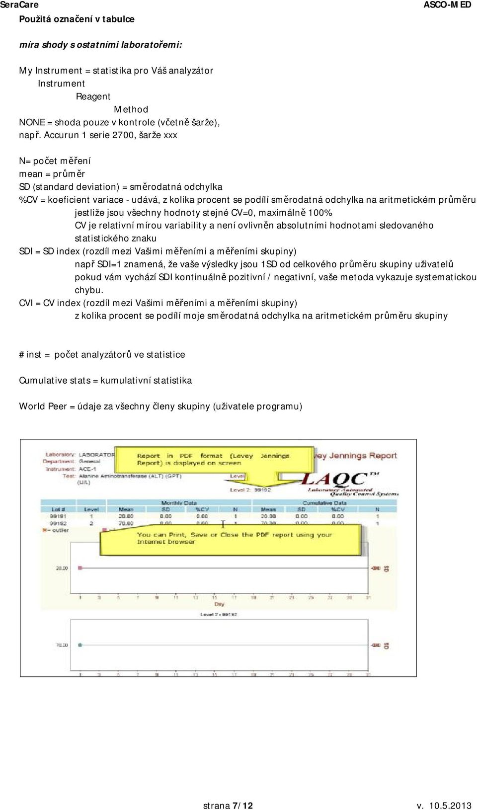 aritmetickém průměru jestliže jsou všechny hodnoty stejné CV=0, maximálně 100% CV je relativní mírou variability a není ovlivněn absolutními hodnotami sledovaného statistického znaku SDI = SD index