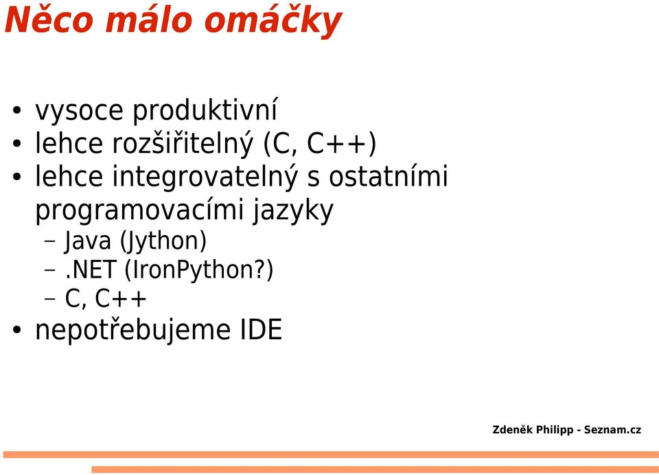 s ostatními programovacími jazyky Java