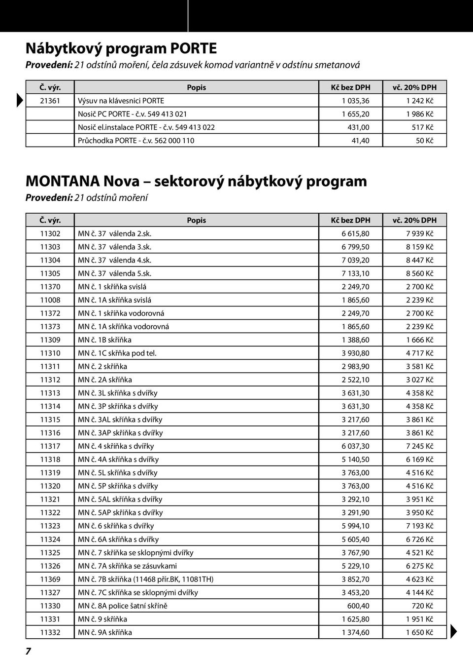 6 615,80 7 939 Kč 11303 MN č. 37 válenda 3.sk. 6 799,50 8 159 Kč 11304 MN č. 37 válenda 4.sk. 7 039,20 8 447 Kč 11305 MN č. 37 válenda 5.sk. 7 133,10 8 560 Kč 11370 MN č.