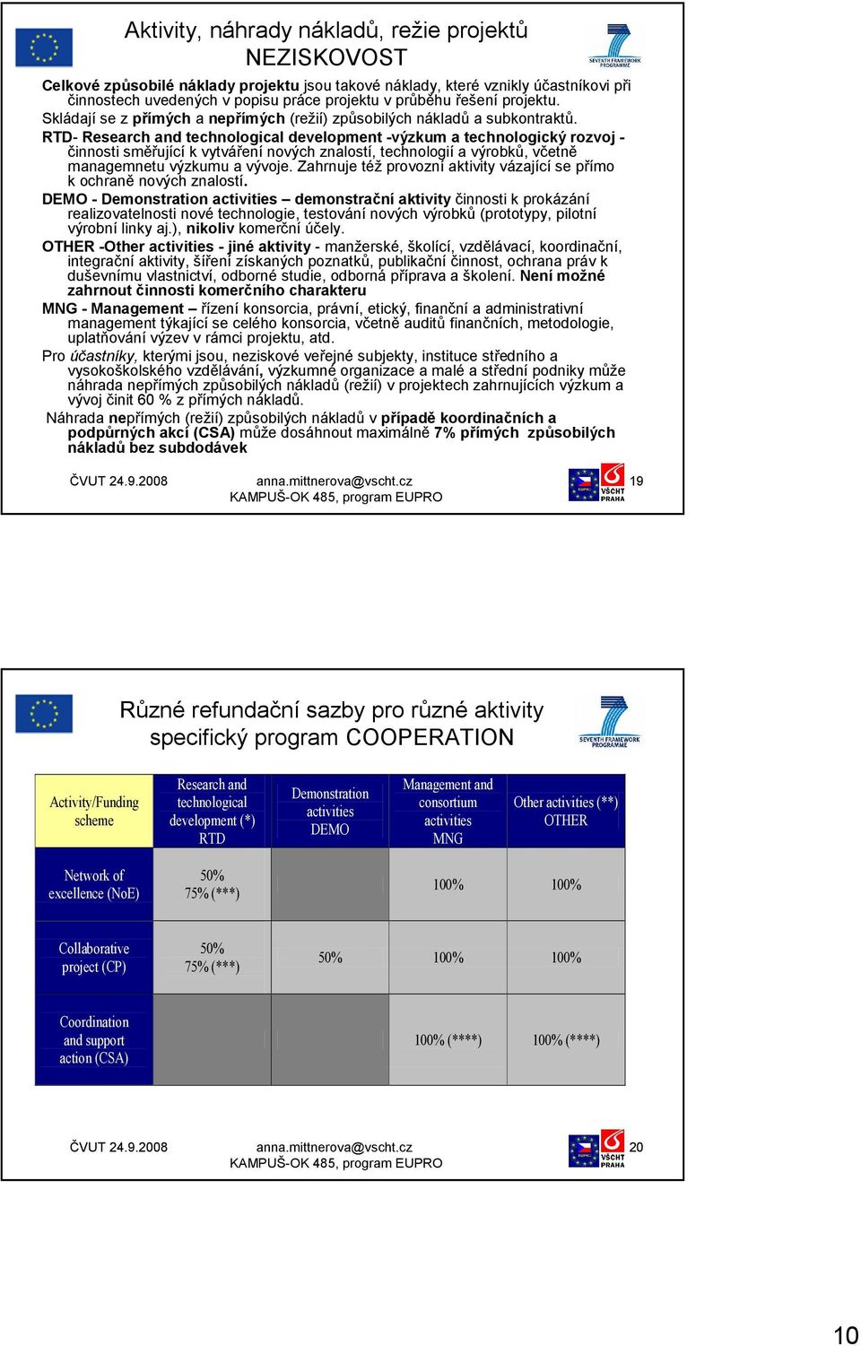 RTD- Research and technological development -výzkum a technologický rozvoj - činnosti směřující k vytváření nových znalostí, technologií a výrobků, včetně managemnetu výzkumu a vývoje.