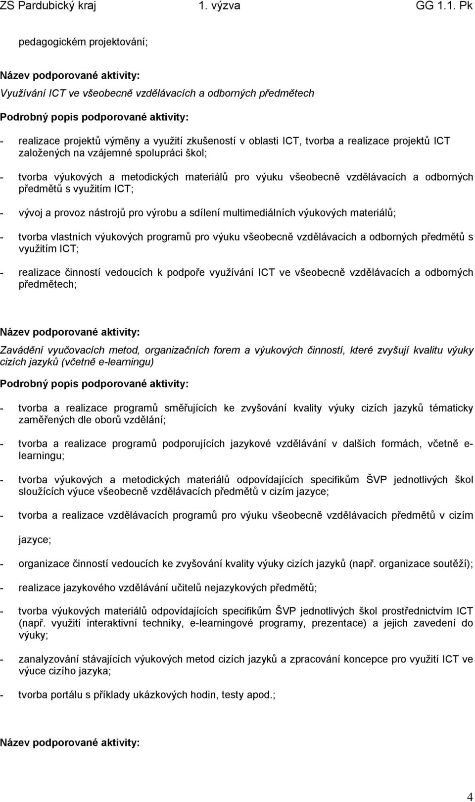 multimediálních výukových materiálů; - tvorba vlastních výukových programů pro výuku všeobecně vzdělávacích a odborných předmětů s využitím ICT; - realizace činností vedoucích k podpoře využívání ICT