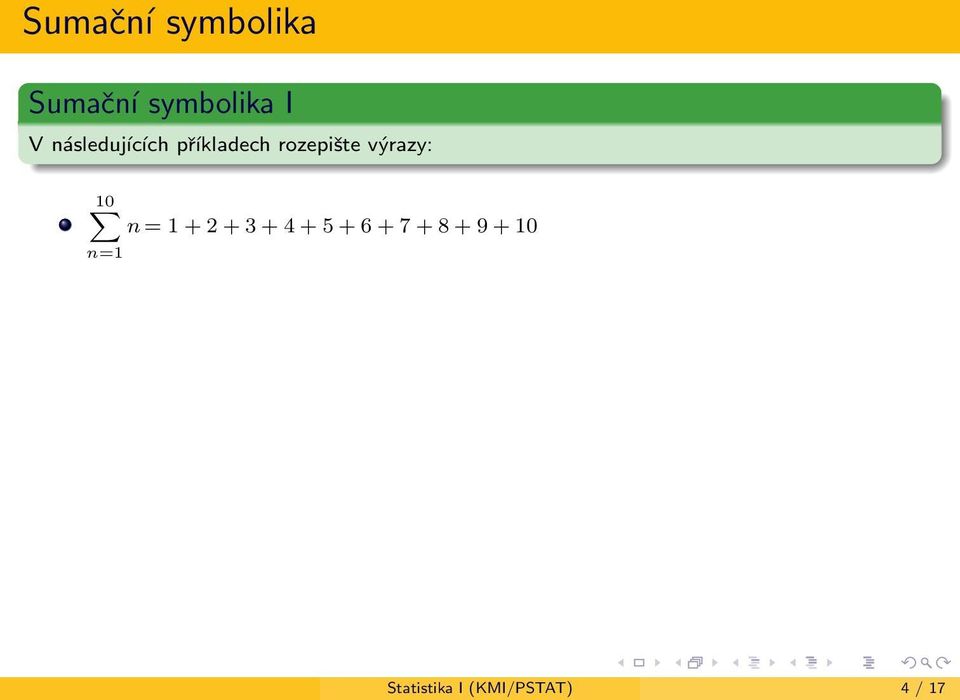 0 5razy: 10 ф n = 1 + 2 + 3 + 4 + 5 + 6 + 7