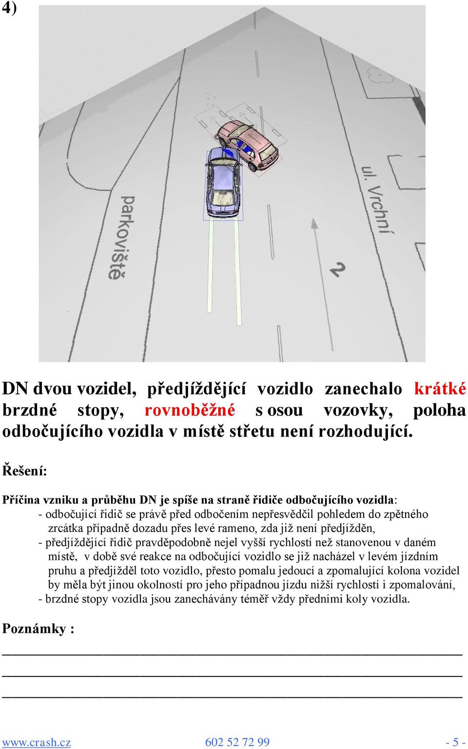 již není předjížděn, - předjíždějící řidič pravděpodobně nejel vyšší rychlostí než stanovenou v daném místě, v době své reakce na odbočující vozidlo se již nacházel v levém jízdním pruhu a předjížděl