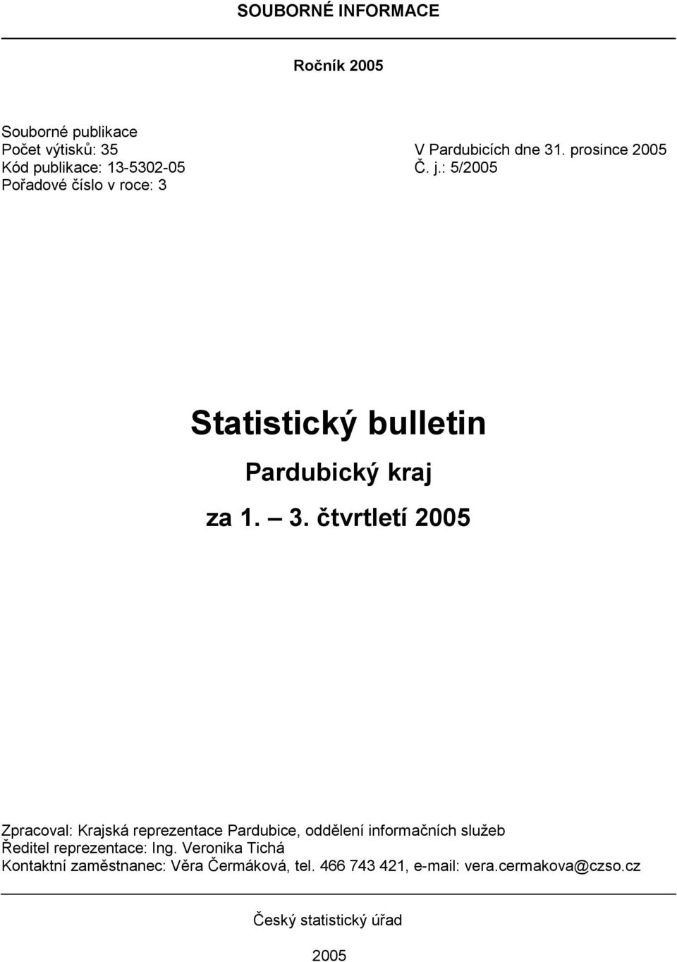 : 5/2005 Pořadové číslo v roce: 3 