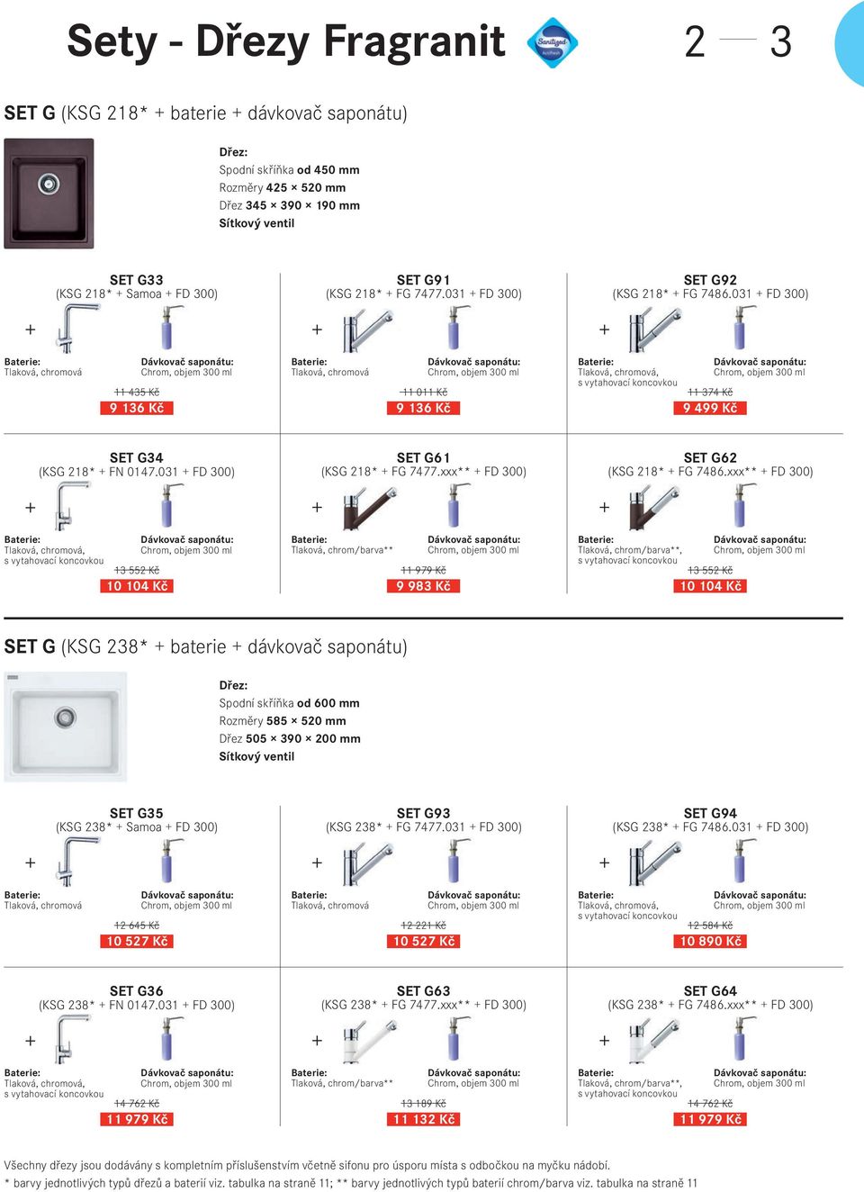 031 FD 300), chromová, s vytahovací koncovkou 13 552 Kč 10 104 Kč SET G61 (KSG 218* FG 7477.xxx** FD 300), chrom/barva** 11 979 Kč 9 983 Kč SET G62 (KSG 218* FG 7486.
