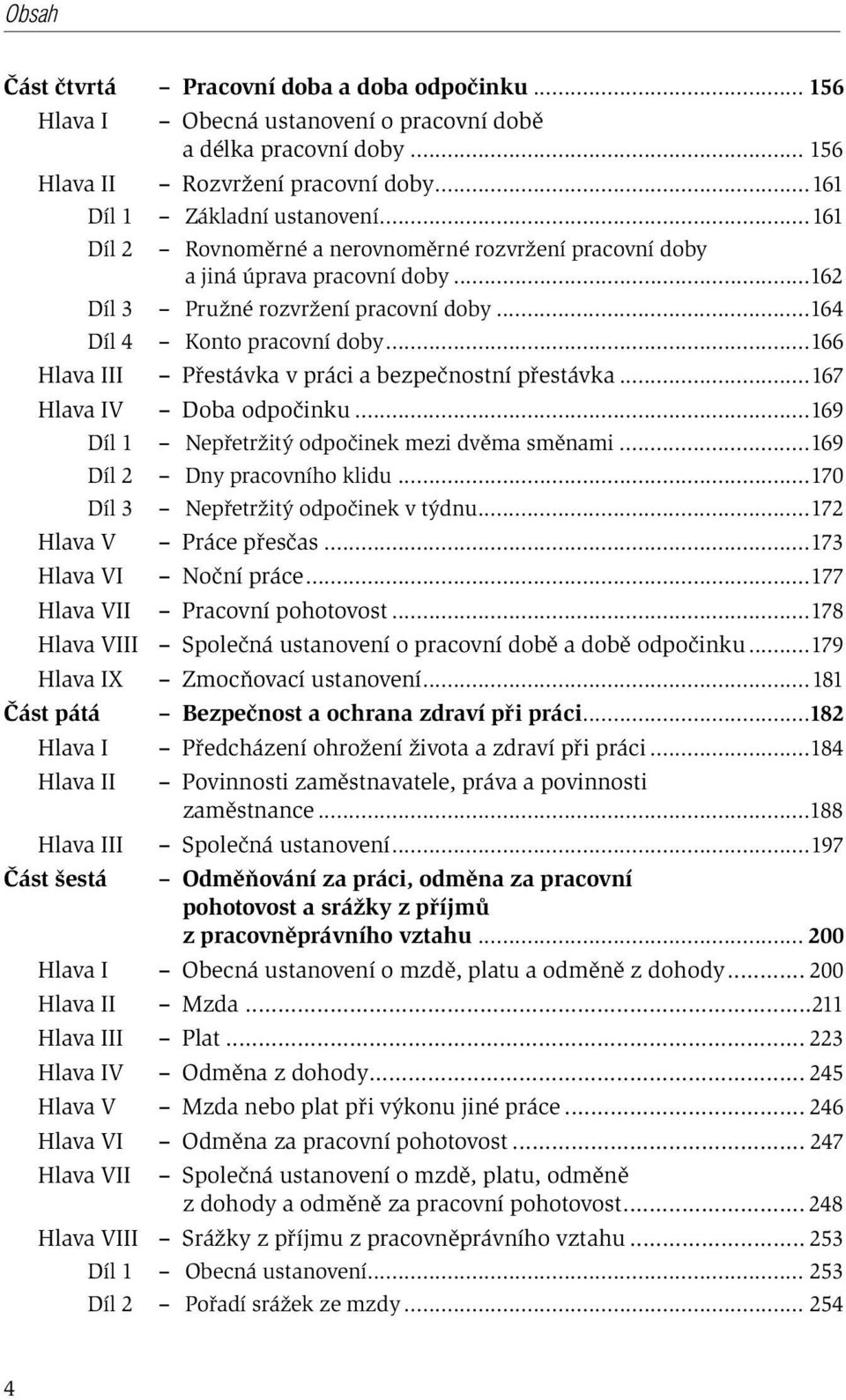 ..166 Hlava III Přestávka v práci a bezpečnostní přestávka...167 Hlava IV Doba odpočinku...169 Díl 1 Nepřetržitý odpočinek mezi dvěma směnami...169 Díl 2 Dny pracovního klidu.