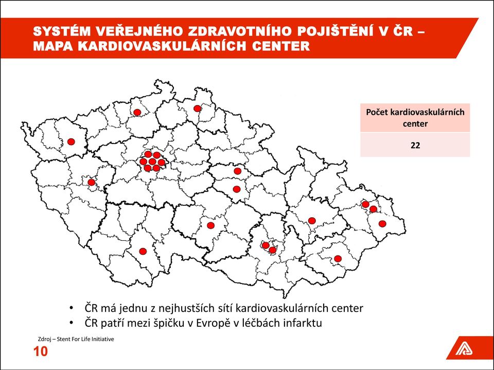 nejhustších sítí kardiovaskulárních center ČR patří
