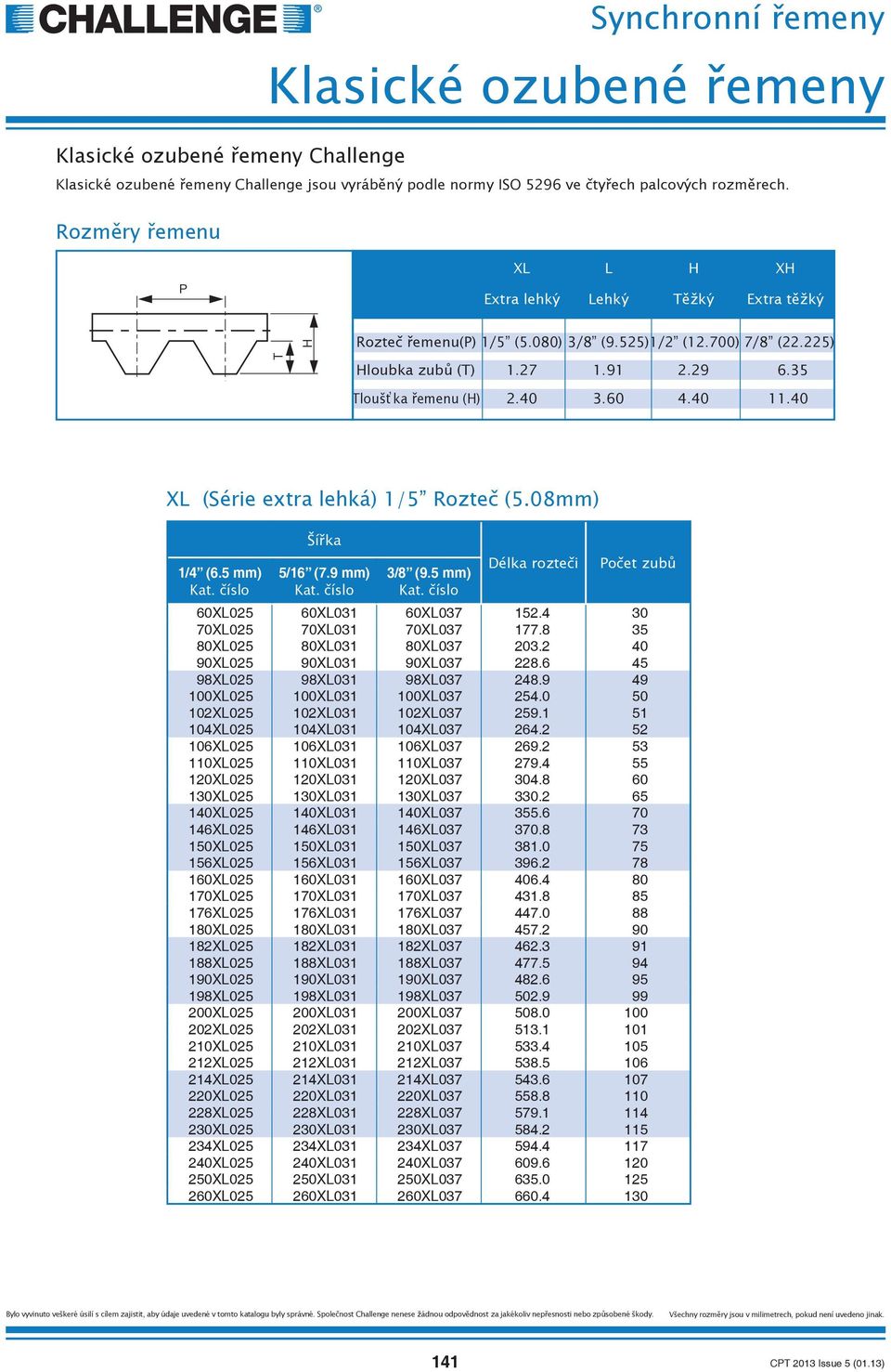 8 35 80XL025 80XL031 80XL037 203.2 40 90XL025 90XL031 90XL037 228.6 45 98XL025 98XL031 98XL037 248.9 49 100XL025 100XL031 100XL037 254.0 50 102XL025 102XL031 102XL037 259.