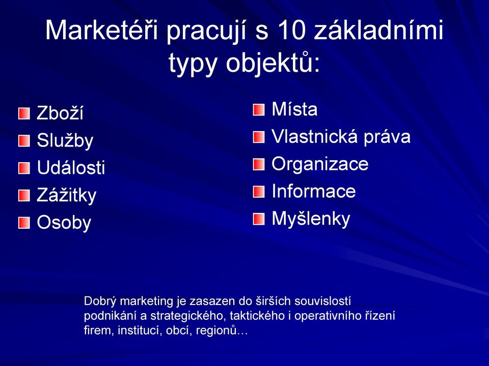 Dobrý marketing je zasazen do širších souvislostí podnikání a