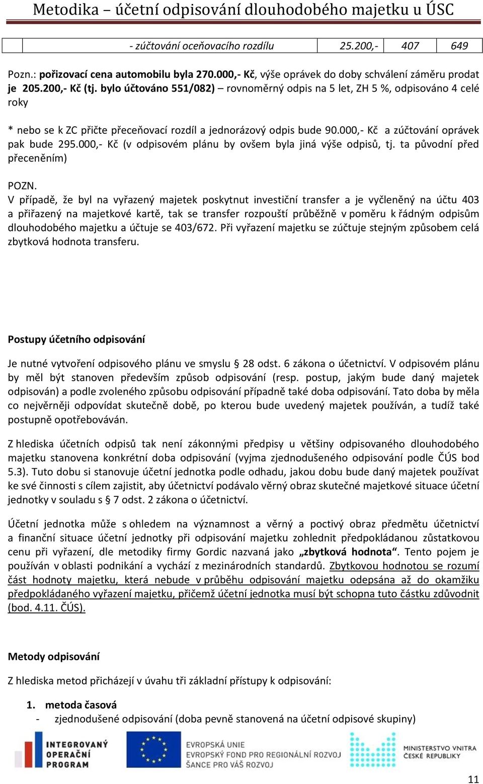 000,- Kč (v odpisovém plánu by ovšem byla jiná výše odpisů, tj. ta původní před přeceněním) POZN.