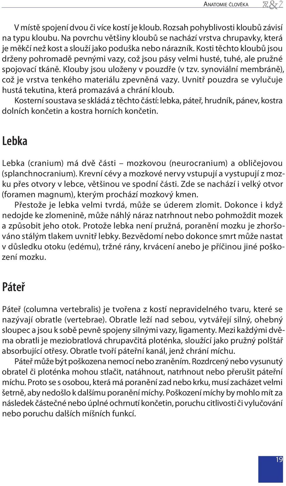 Kosti těchto kloubů jsou drženy pohromadě pevnými vazy, což jsou pásy velmi husté, tuhé, ale pružné spojovací tkáně. Klouby jsou uloženy v pouzdře (v tzv.