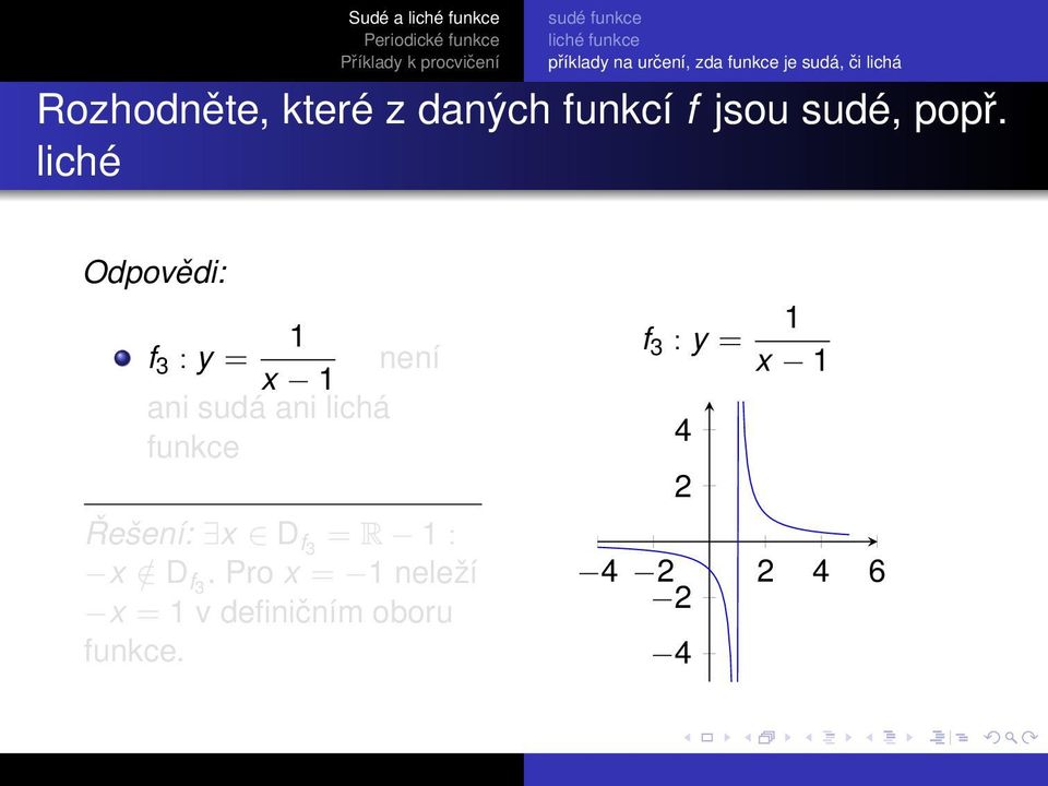 funkce Řešení: x D f3 = R 1 : x / D f3.