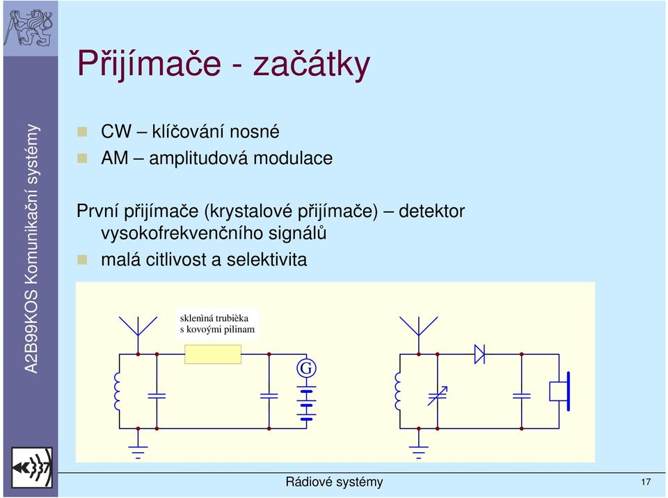 přijímače) detektor vysokofrekvenčního signálů malá