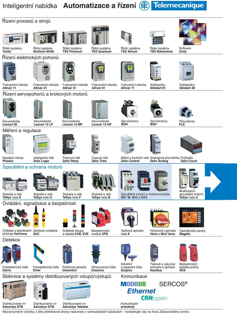Servomotory BDH Servomotory BSH Pﬁevodovky PLE Paticová relé Zelio Relay âasová relé Zelio Time Mûﬁicí a kontrolní relé Analoové pﬁevodníky Poãítadla Zelio Analo Zelio Control Zelio Count Stykaãe a