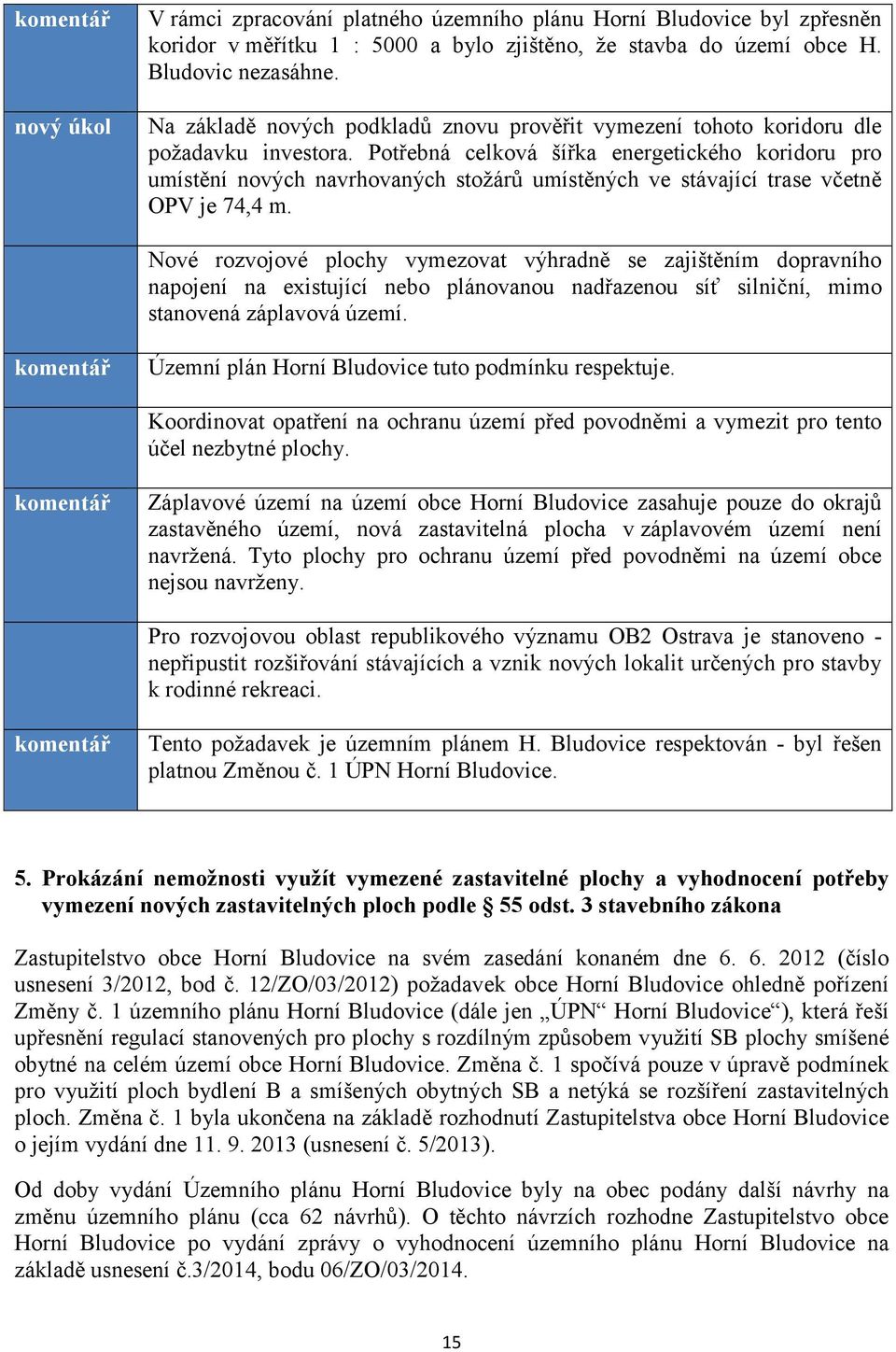 Potřebná celková šířka energetického koridoru pro umístění nových navrhovaných stožárů umístěných ve stávající trase včetně OPV je 74,4 m.