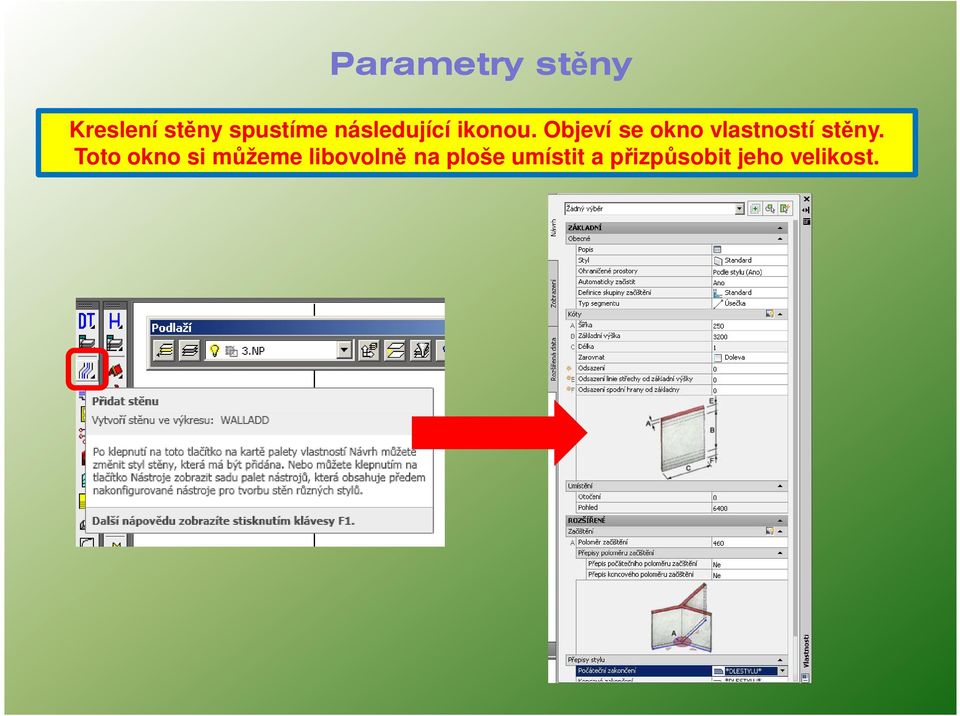 Objeví se okno vlastností stěny.