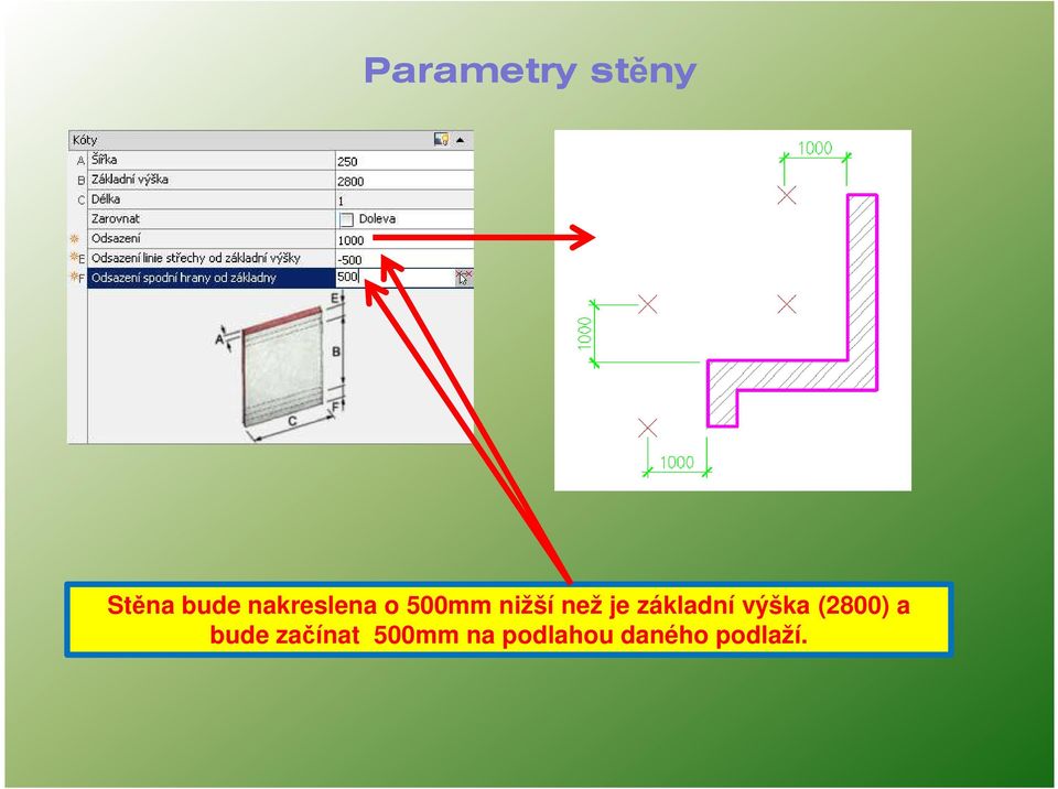 základní výška (2800) a bude