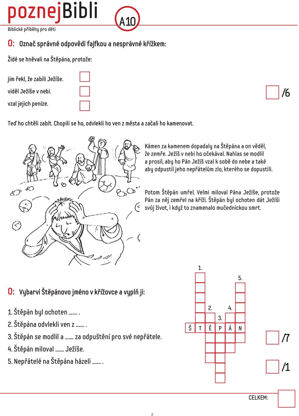 Nahlas se modlil a prosil, aby ho Pán Ježíš vzal k sobě do nebe a také aby odpustil jeho nepřátelům zlo, kterého se dopustili. Potom Štěpán umřel.