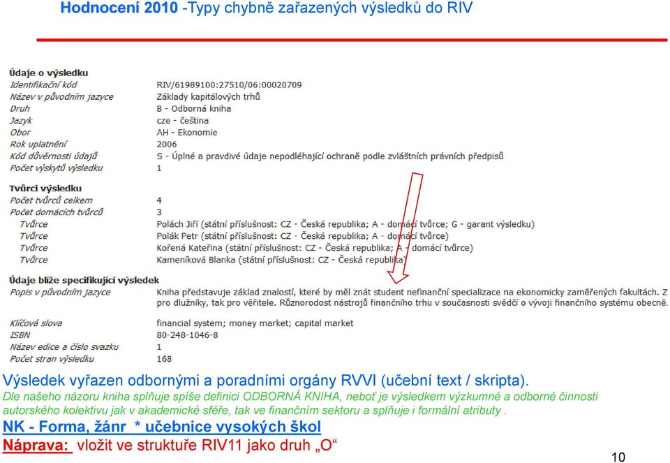 Dle našeho názoru kniha splňuje spíše definici ODBORNÁ KNIHA, neboť je výsledkem výzkumné a odborné