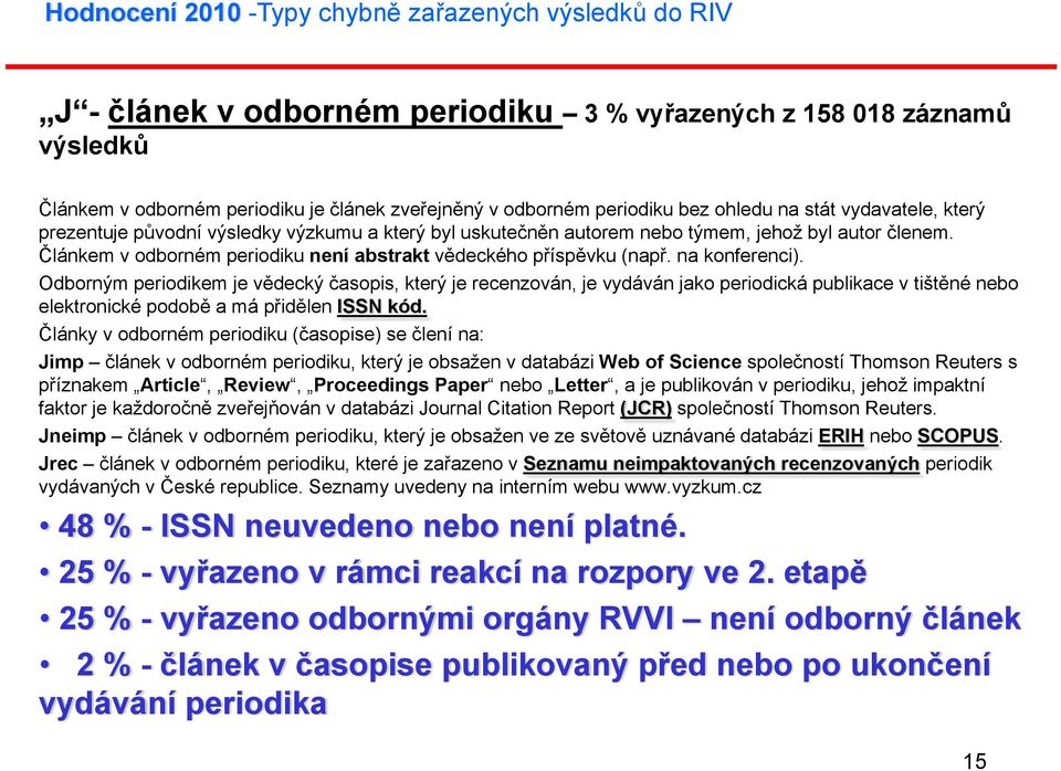 Článkem v odborném periodiku není abstrakt vědeckého příspěvku (např. na konferenci).