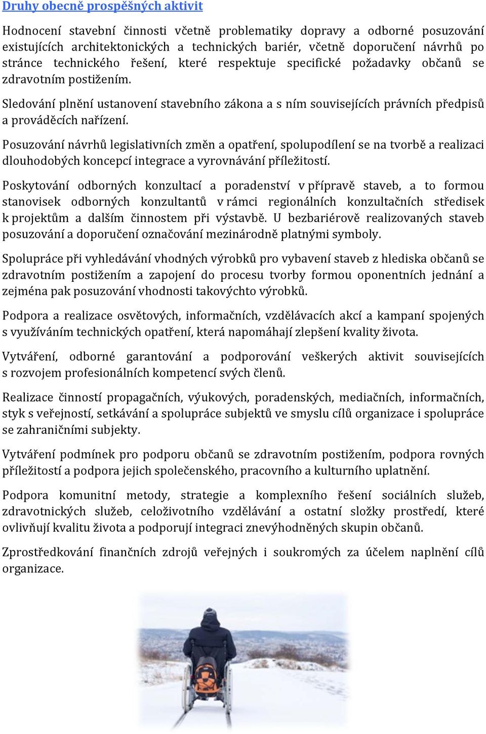 Posuzování návrhů legislativních změn a opatření, spolupodílení se na tvorbě a realizaci dlouhodobých koncepcí integrace a vyrovnávání příležitostí.