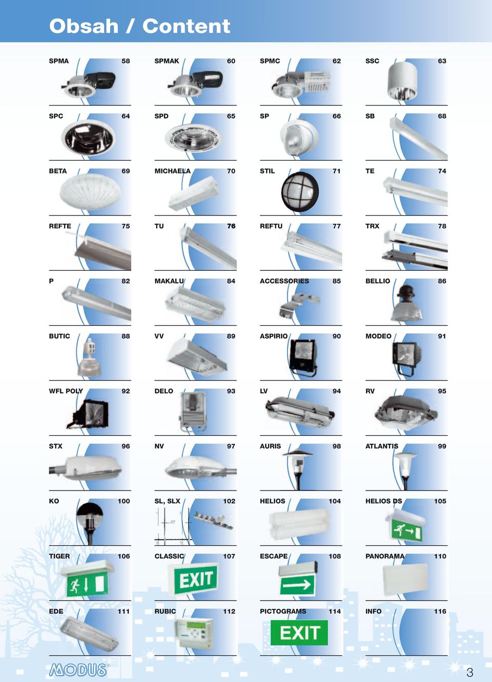 MODEO 91 WFL POLY 92 DELO 93 LV 94 RV 95 STX 96 NV 97 AURIS 98 ATLANTIS 99 KO 100 SL, SLX 102 HELIOS