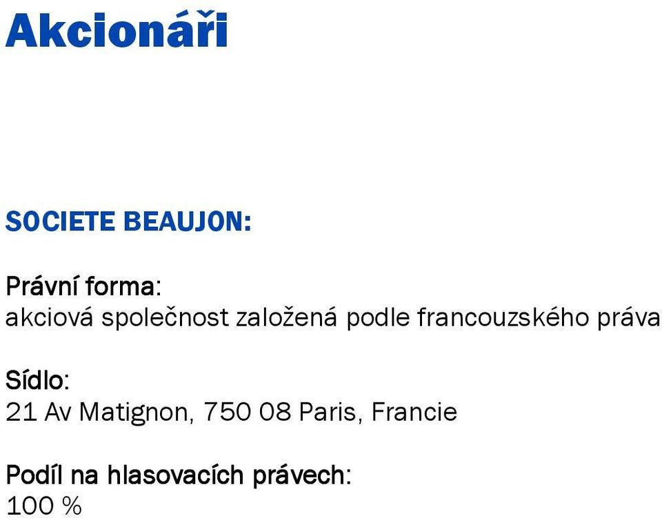 francouzského práva Sídlo: 21 Av Matignon,