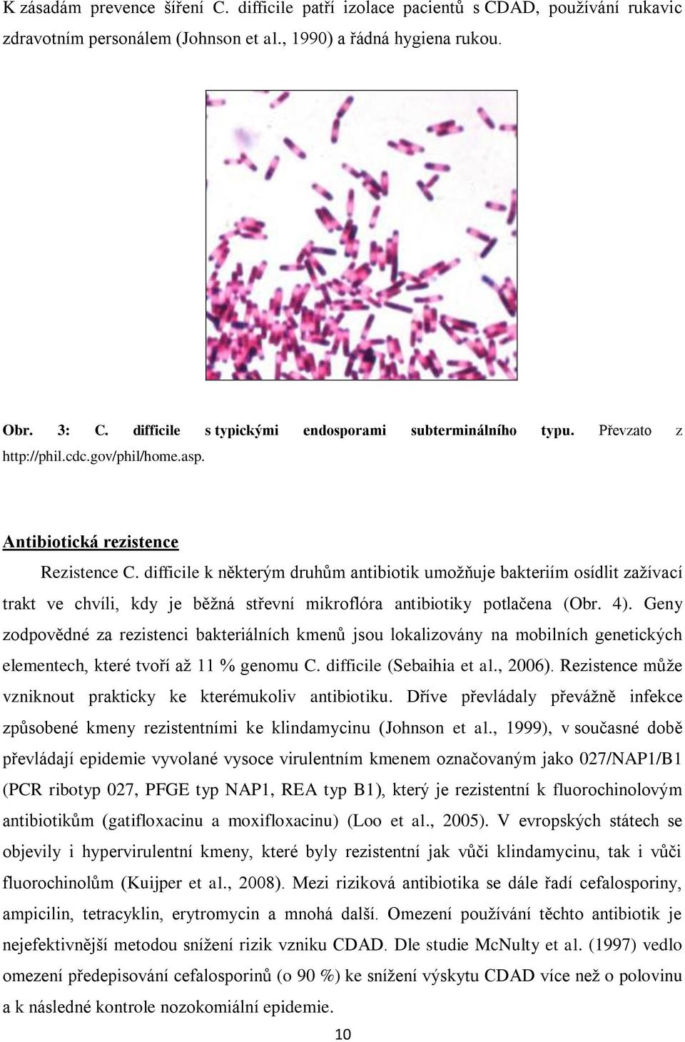 difficile k některým druhům antibiotik umoţňuje bakteriím osídlit zaţívací trakt ve chvíli, kdy je běţná střevní mikroflóra antibiotiky potlačena (Obr. 4).