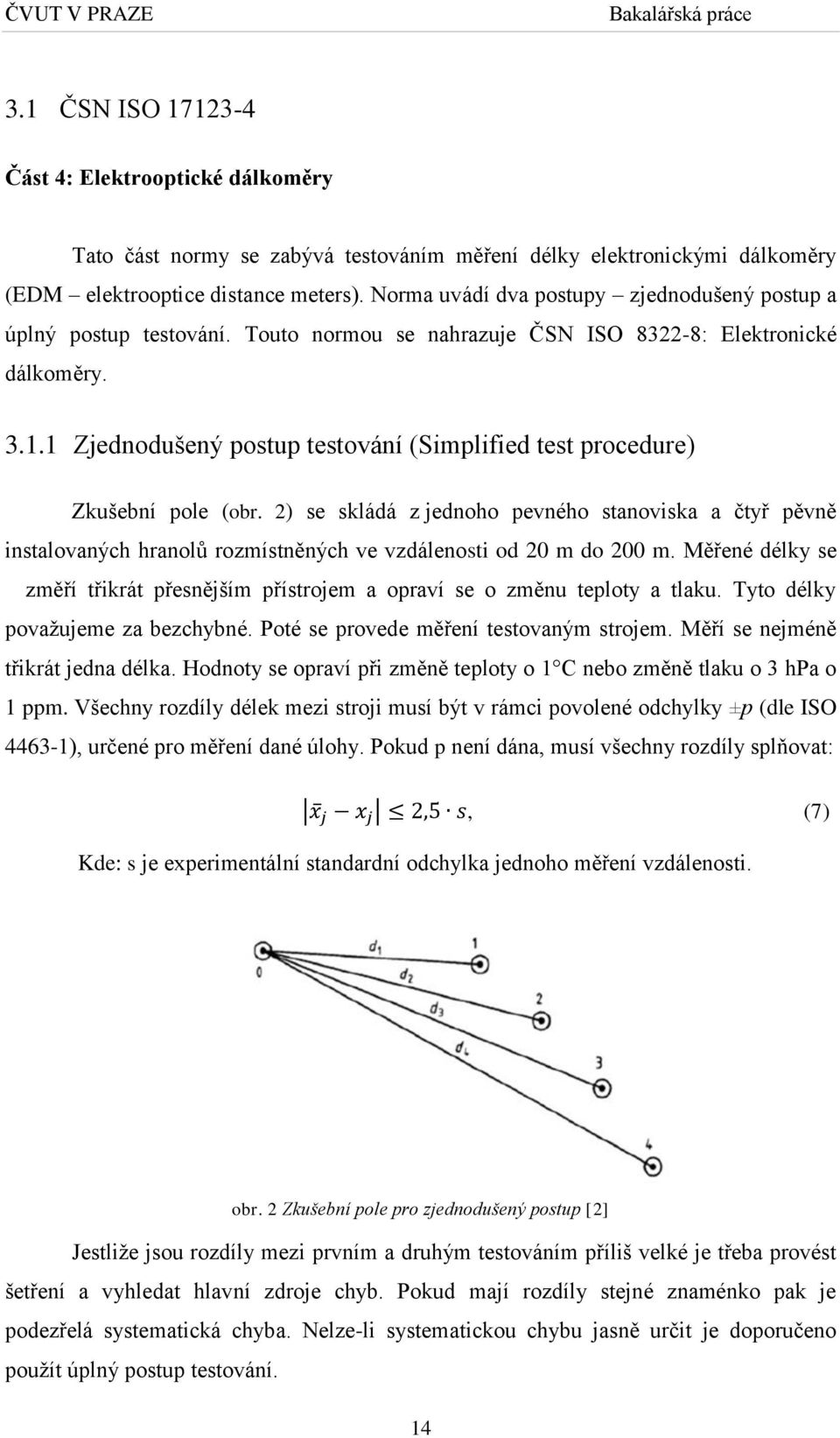 1 Zjednodušený postup testování (Simplified test procedure) Zkušební pole (obr.