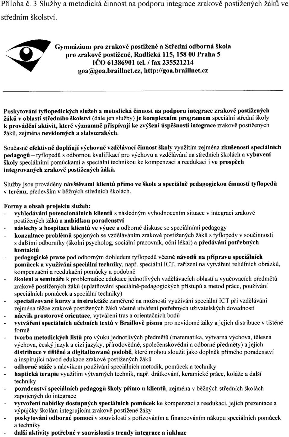 činnost na podporu