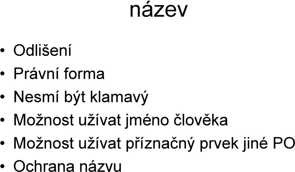 užívat jméno člověka Možnost