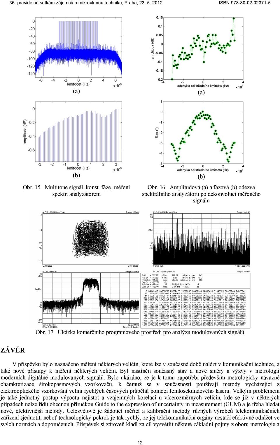 nové přístupy k měření některých veličin. Byl nastíněn současný stav a nové směry a výzvy v metrologii moderních digitálně modulovaných signálů.
