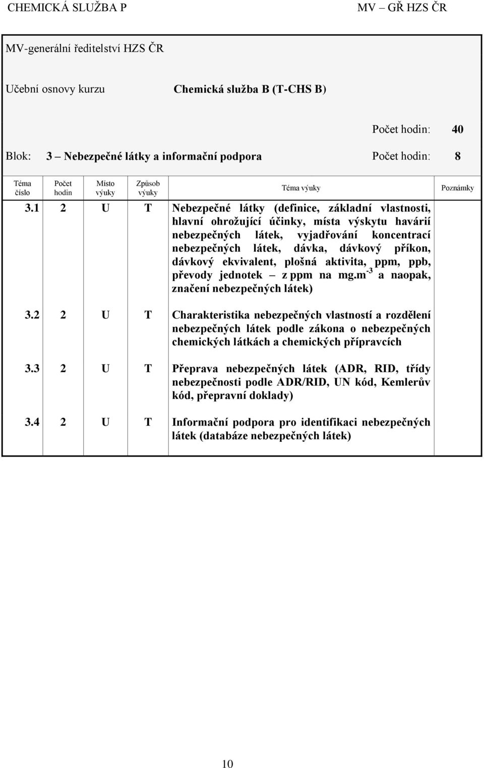 dávkový ekvivalent, plošná aktivita, ppm, ppb, převody jednotek z ppm na mg.m -3 a naopak, značení nebezpečných látek) 3.