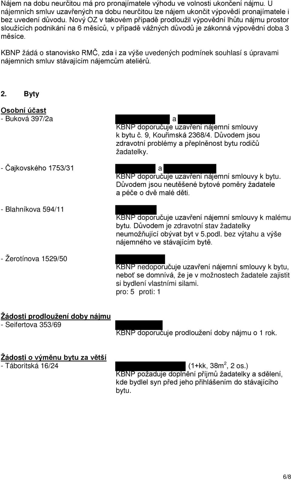 KBNP žádá o stanovisko RMČ, zda i za výše uvedených podmínek souhlasí s úpravami nájemních smluv stávajícím nájemcům ateliérů. 2.