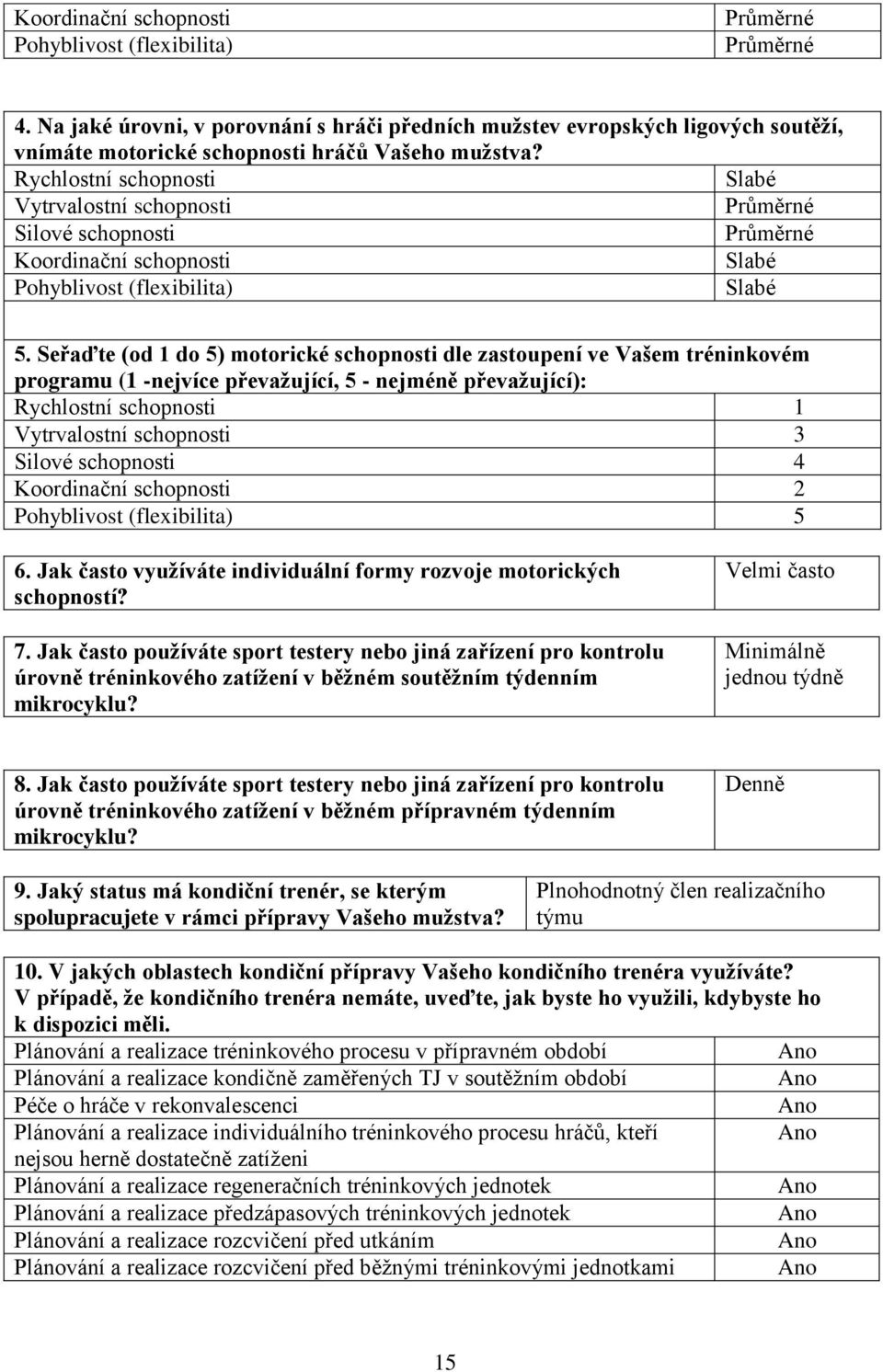 Jak často využíváte individuální formy rozvoje motorických schopností? 7.