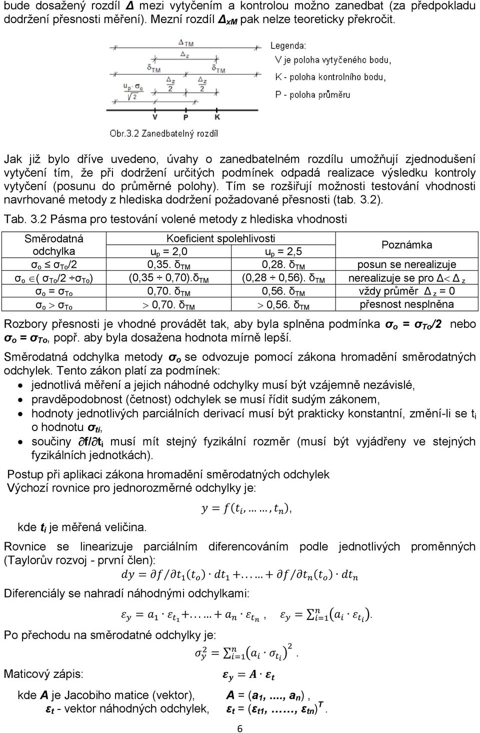 Tím se rozšiřují možnosti testování vhodnosti navrhované metody z hlediska dodržení požadované přesnosti (tab. 3.