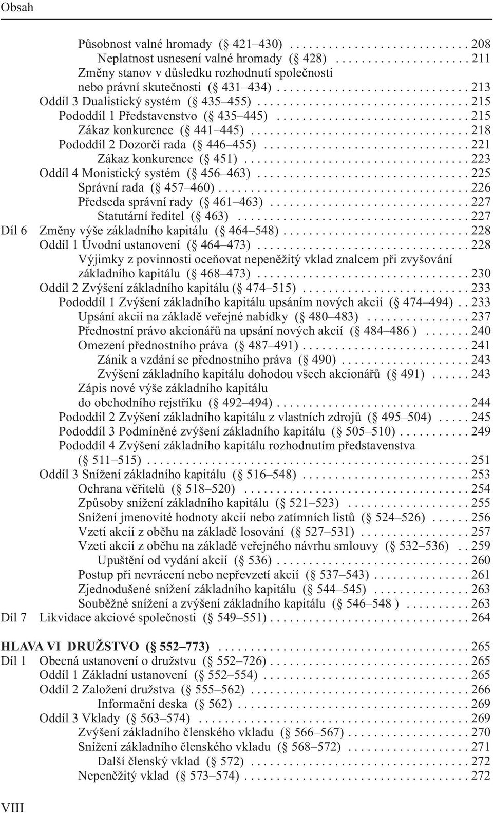 ................................. 218 Pododdíl 2 Dozorčí rada ( 446 455)................................ 221 Zákaz konkurence ( 451)................................... 223 Oddíl 4 Monistický systém ( 456 463).